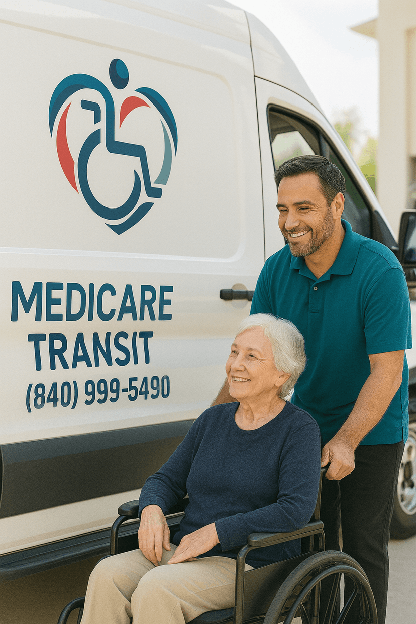 MediCare Transit driver assisting a patient